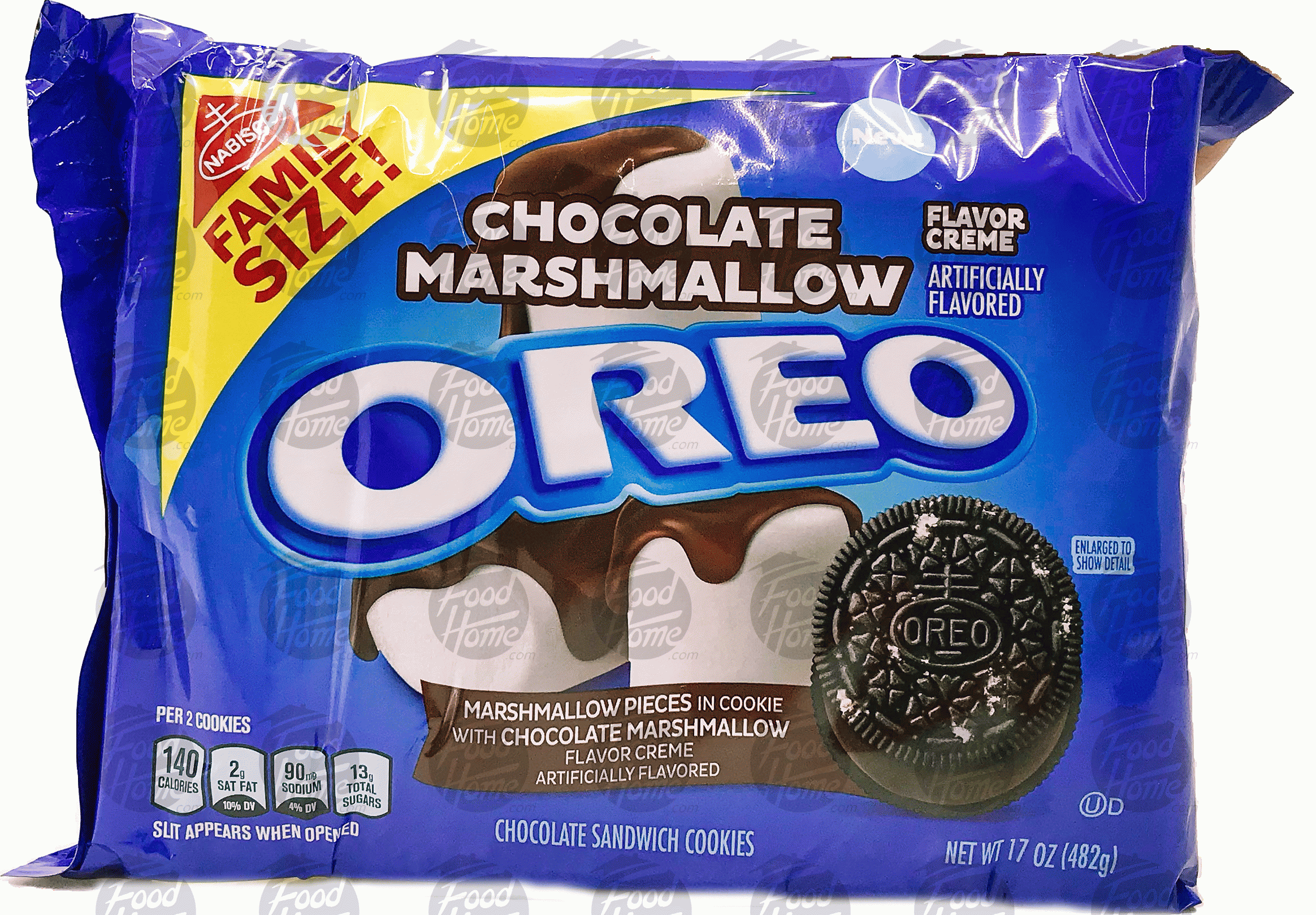 Nabisco Oreo choclate marshmellow creme filled oreo cookies, family size, wrapper Full-Size Picture